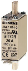 Siemens 3NE1815-0 késes biz. , NH-000, 25A gS, 690VAC/250VDC, félvezetővédő (3NE18150)