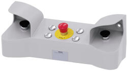 Siemens 3SU1853-3NB00-1AD1 kétkezes indítópult, fém, IP65, standard szerelvényekkel (2 db fekete gombafejű nyomó 1NO+1NC, 1 db vésznyomó 2NC), 4 db 22-es furattal( (3SU18533NB001AD1)