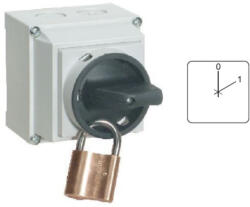 Ganz KKML2-63-6002 BE-KI kapcsoló, tokozott, lakatolható kézikapcsoló 63A, IP65, 3P, Ganz (902-6002-794)