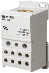 Siemens 5ST2508 elosztóblokk 1P 250A, be: 1x35-120mm2, ki: 2x2, 5-25mm2, 5x 2, 5-16mm2, 4x 2, 5-10mm2 (5ST2508)
