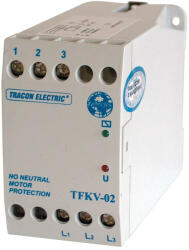 TRACON Védőrelé, feszültségfigyelő 3 vezetékes rendszerhez 3x400V (0, 7-1, 2)xUn fix, TFKV-02 Tracon (TFKV-02)