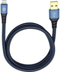 Oehlbach Apple iPad/iPhone/iPod Csatlakozókábel [1x USB 2.0 dugó, A típus - 1x Apple Dock dugó Lightning] 3.00 m Kék, Fekete (9324) (9324)