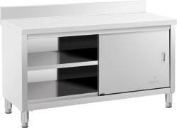 Royal Catering Rozsdamentes acél munkaszekrény - ECO - 150 x 60 cm - 600 kg - hátsó perem - Royal Catering (RCSSCB-150X60-E-B)