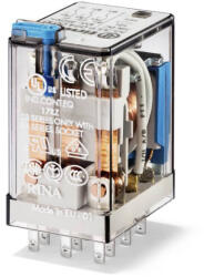 Finder 55.33. 9.024. 0010 Miniatűr ipari relé, foglalatba dugaszolható, tesztgomb, 3 váltóérintkező 10 A, : 24 V DC (55.33.9.024.0010)