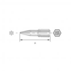 BERNSTEIN Torx bit HRC acél Ötvözött C 6.3 6 db (6-TX20-25) (6-TX20-25)