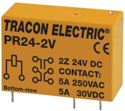 TRACON Print relé 24V DC / 2×CO, 5A, PR24-2V Tracon (PR24-2V)