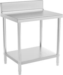 Royal Catering Rozsdamentes acél munkaasztal - ECO - 80 x 60 cm - 250 kg - hátsó perem - Royal Catering (RCAT-80/60-N)