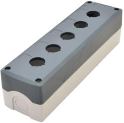 Tracon összeállított tokozat nyomógombokhoz, szürke, 5-ös 22, 5mm, IP65 - NYGD-5GR (NYGD-5GR)