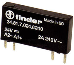 Finder 34.81. 7.024. 8240 SSR relé 1NO(záró) 2A 24V DC érzékeny, 240V AC kimenet (34.81.7.024.8240)