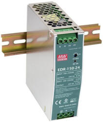 MEAN WELL Kapcsolóüzemű tápegység, DIN sínre Vin: 90-264 VAC/120-370 VDC, Vout: 24 VDC (0-6, 5A), P: 150 W Mean Well EDR-150-24 (EDR-150-24)