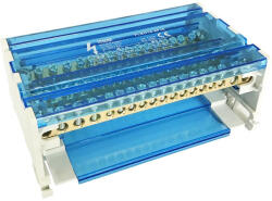 Tracon Moduláris elosztóblokk nyitható fedéllel 4x16(10)mm2 12×10(6) mm2 80A FLSO16-4P16 Tracon (FLSO16-4P16)