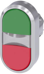 Siemens 3SU1050-3AB42-0AA0 dupla fejű nyomógomb, zöld / piros, fém Sirius (3SU10503AB420AA0)