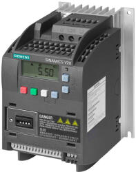 Siemens 6SL3210-5BE17-5CV0 frekvenciaváltó, 3x380-480VAC 0, 75kW/2, 2A, beépített C3 szűrővel, BOP panellel, Siemens V20 Sinamics (6SL32105BE175CV0)