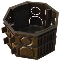 Tracon Perforált szerelvénydoboz süllyesztett, nyolcszögletű, fekete 72×72×46mm D70/8 Tracon (D70/8)