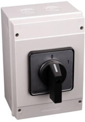 Tracon tokozott kézikapcsoló, BE-KI 125A, 3P, 30kW, 88×88mm, 60fok, IP65 - TK-126/3T65 (TK-126/3T65)
