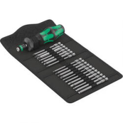 Wera Kompakt Turbo Imperial 1 (05057483001) Bit készlet 19 részes 1/4 (6.3 mm) Bit tartó csavarhúzóval, Nyomaték adapterrel, Gyorscsere (05057483001)