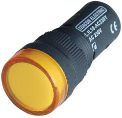 Tracon LED-es jelzőlámpa, sárga 24V AC/DC, d=16mm - LJL16-YC (LJL16-YC)