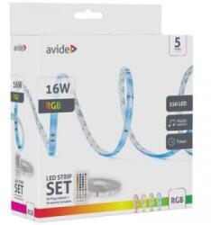 Avide (ALSB5050RGBMU40-5M) LED csík teljes készlet Dugóval 12 V, 230 V 5 m RGB 1 db (ALSB5050RGBMU40-5M) - aqua