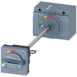 Siemens 3VA9267-0FK23 rotációs hajtás 3VA2-höz (100A, 160A, 250A), komplett, szürke, 8x8mm 300mm-es tengely, IP65, 24VDC jelzőfényes (3VA92670FK23)