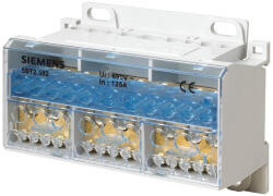 Siemens 5ST2502 elosztóblokk 4P 125A, be: 1x6-35mm2, ki: 4x4-16mm2, 7x4-10mm2 (5ST2502)