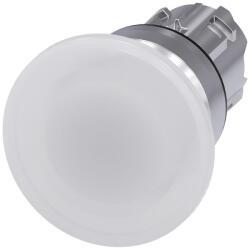 Siemens 3SU1051-1BD60-0AA0 világító nyomógombfej, fehér, 40 mm-es, fém Sirius (3SU10511BD600AA0)