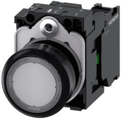 Siemens 3SU1100-0AB70-1BA0 komplett nyomógomb, átlátszó, 1NO, csavaros Sirius (3SU11000AB701BA0)
