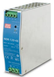 MEAN WELL Kapcsolóüzemű tápegység, DIN sínre Vin: 90-264 VAC/120-370 VDC, Vout: 48 VDC (0-2, 5A), P: 120 W Mean Well NDR-120-48 (NDR-120-48)