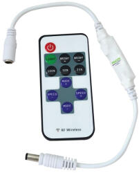 TRACON LED vezérlő, mini, távirányítóval 5-24 VDC, 12A LED-RF-2 Tracon (LED-RF-2)