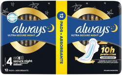Always egészségügyi betét Duo Ultra Secure Night - 14db