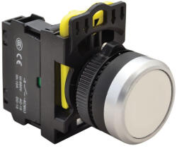 TRACON Egyszerű nyomókapcsoló, fehér 1×NO, 5A IP65 NYK3-W Tracon (NYK3-W)