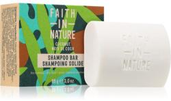Faith in Nature Coconut & Shea Butter șampon organic solid ofera hidratare si stralucire 85 g