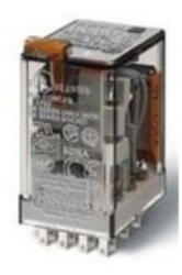 Finder 55.34. 9.024. 0094 miniatűr ipari relé 4CO(váltó) 7A 24V DC zárható tesztgomb+LED+védődióda+mech. állapotjelzés (55.34.9.024.0094)