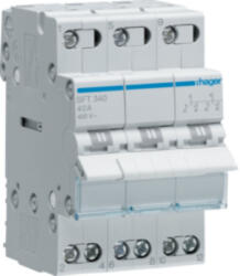 Hager SFT340 Választókapcsoló, 3P, 40A, I-0-II, moduláris, 3M, közös pont felül (SFT340)