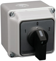 Tracon tokozott közvetlen irányváltó motorkapcsoló, 1-0-2 20A, 5, 5kW, 48×48mm IP65 - TKM-20/NT65 (TKM-20/NT65)