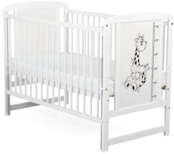 BabyNeeds Patut din lemn cu laterala culisanta BabyNeeds Timmi Girafa 120x60cm White (BOTIMG03AL)