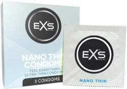 EXS Condoms Nano Thin - ultravékony latex óvszer természetes érzéssel (3 db) - szexaruhaz
