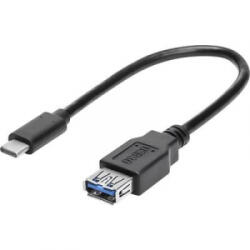 Renkforce USB 3.0 Átalakító [1x USB-C dugó - 1x USB 3.0 alj, A típus] 15.00 cm Fekete OTG funkcióval, Aranyozatt érintkező (RF-4455819)