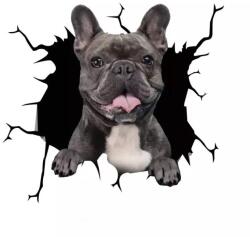 Original Deals Fekete francia bulldog kutya díszítő matrica, otthonra vagy autóra, prémium öntapadó, 30 x 30 cm, eredeti ajánlatok (22AGL1098)