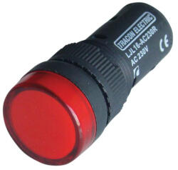 Tracon jelzőlámpa piros 230V AC/DC 16mm Led - LJL16-RE (LJL16-RE)