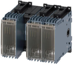 Siemens 3KF1306-0MB11 biztosítós szakaszolókapcsoló 3P 63A, NH-00/000, mellső hajtás, kar nélkül, kengyeles csatlakozó (3KF13060MB11)
