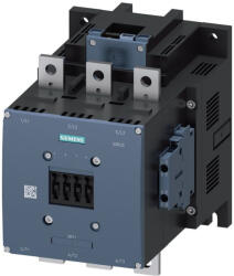 Siemens 3RT1076-6NB36 mágneskapcsoló, 250kW/500A, 21-27, 3 VAC/DC, PLC input, 2NO+2NC, S12, busbar (3RT10766NB36)