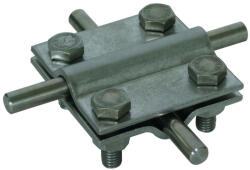 DEHN KS 8.10 8.10 FL30 V4A Keresztösszekötő kapocs NIRO (V4A) 2x Rd 8-10 mm-hez méret 60x60 mm köztes lemez nélkül 318219 (318219)