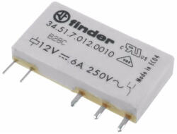 Finder 34.51. 7.012. 0010 ultravékony printrelé 1CO(váltó) 6A 12V DC érzékeny (34.51.7.012.0010)