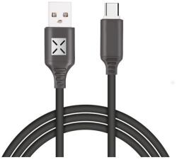  Adat- és Töltőkábel DC11, USB-C/USB csatlakozó, hangra bekapcsoló villogó fény, 2A gyorstöltés, 1 méter, fekete (DC11M_1)