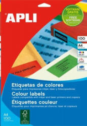 APLI 210x297 mm etikett, zöld 100 darab (LCA11841) (LCA11841)