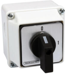 Tracon tokozott kézi kapcsoló, BE-KI, 400V, 20A, 4P, 5, 5kW, 48×48mm, 90fok, IP44 - TK-209/4T (TK-209/4T)