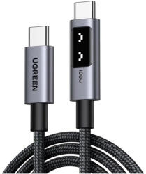 UGREEN Uno L509 USB-C-USB-C töltő- és adatkábel, fonott, 5A, PD, 100W, 1m, szürke