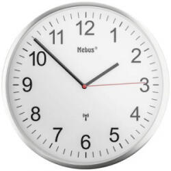 Mebus (19411) Rádiójel vezérlésű Falióra 30 cm Ezüst (19411)