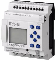 Eaton 24v dc, vezérlő relé; 8di(4ai)/4do, kijelző, eth, easy-e4-dc-12tc1-197213 (197213)