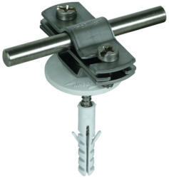 DEHN 286819 Vezetőtartó fedőbilinccsel NIRO Rd 7-10/FI 30 mm-hez facsavarral és dübellel LH ZS 7.10 FL30 AS KD8X40 V2A (286819)